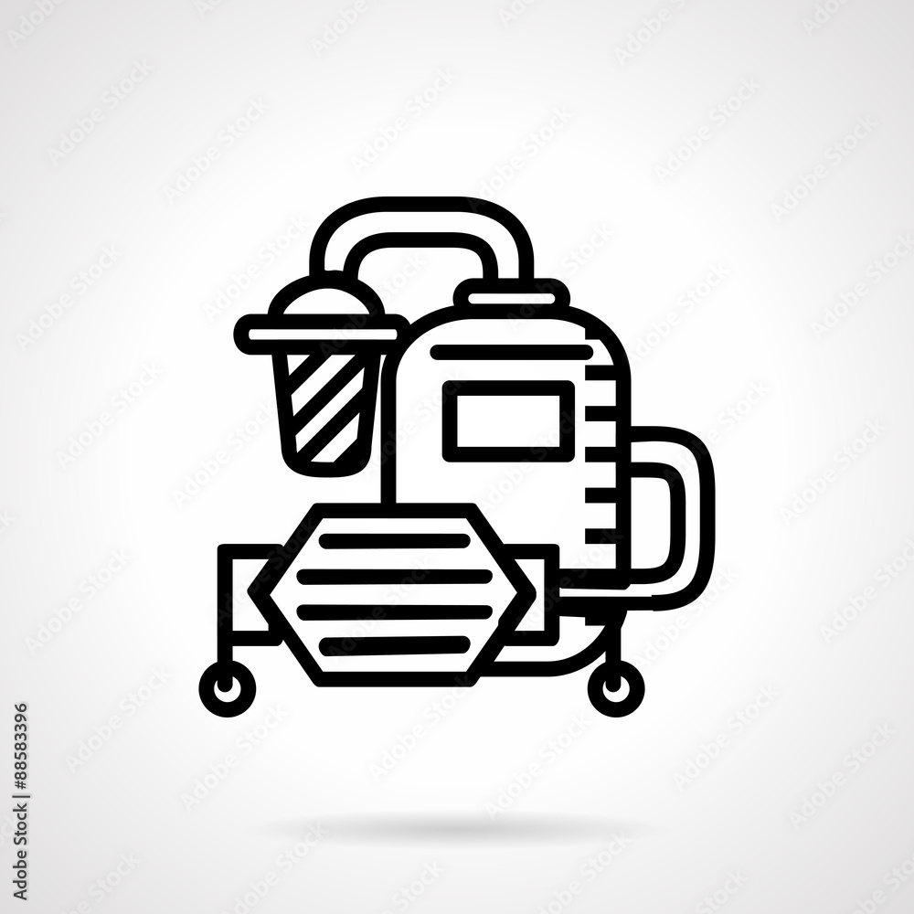 Water system flat line vector icon Water system flat line vector icon