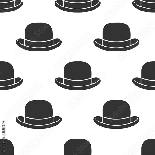 seamless pattern bowler hat