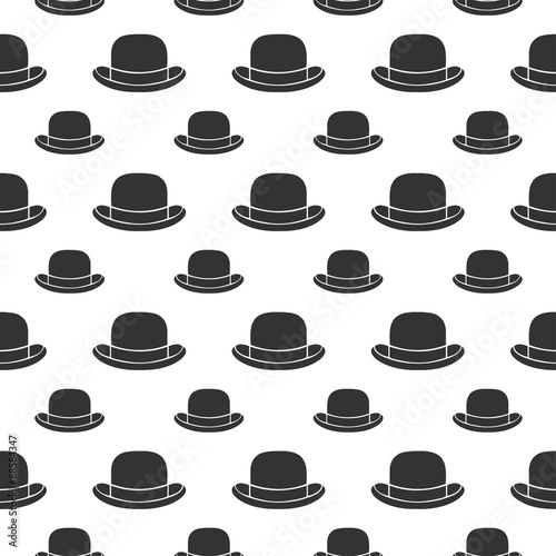 seamless pattern bowler hat