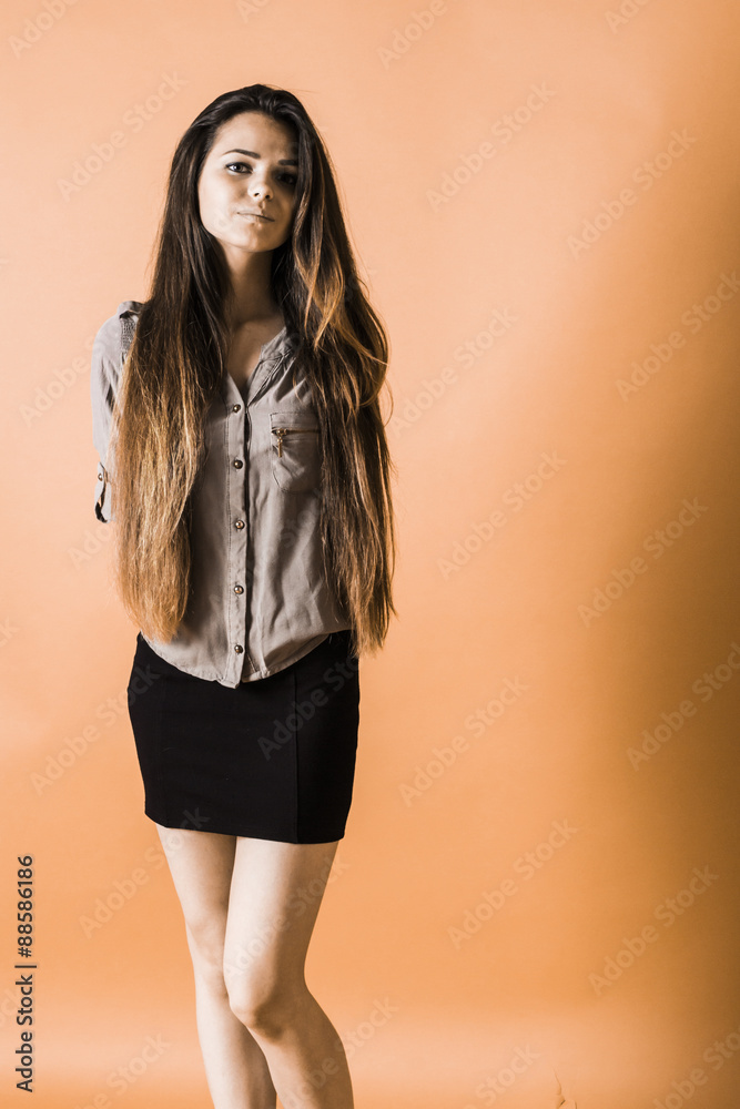Beautiful young girl in the studio Beautiful young girl in the studio