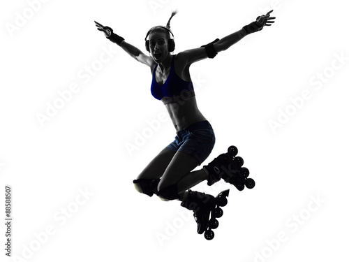 woman in roller skates  silhouette