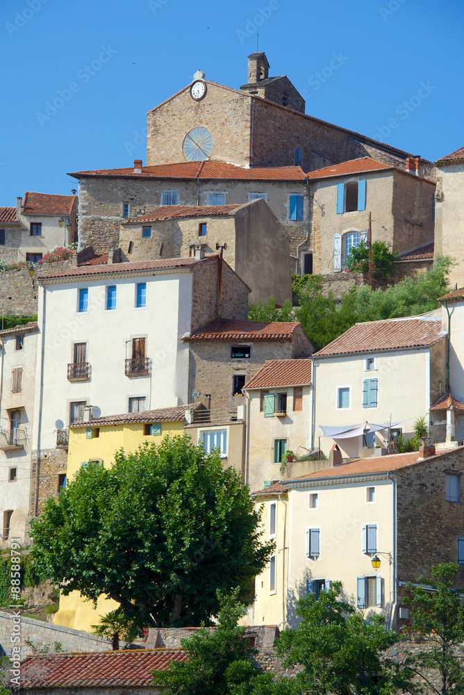 Hillside Houses of Roquebrun in the Herault region of France