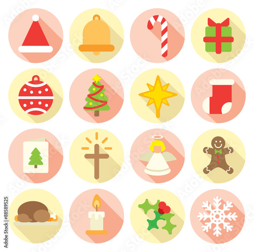 flat style icon of Christmas related object