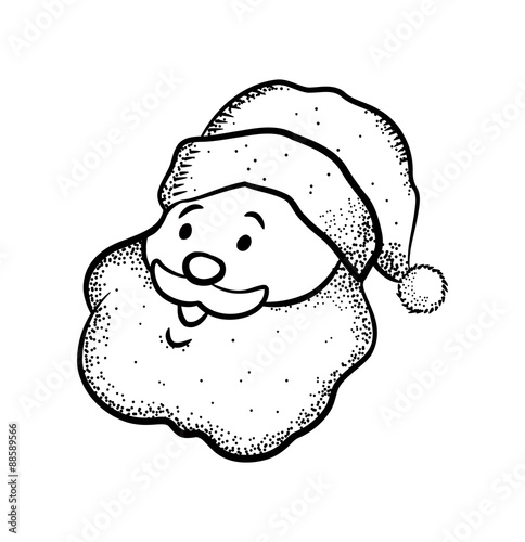 Santa head in doodle style photo