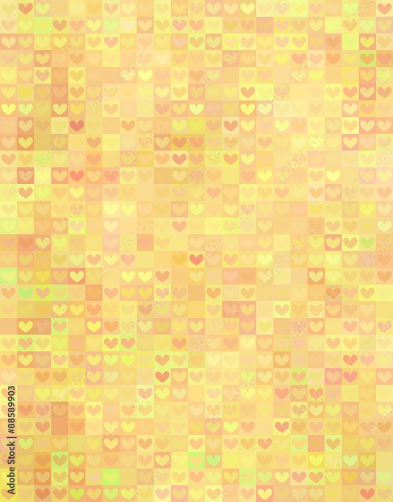 Beautiful heart shape pattern in yellow spectrum Beautiful heart shape pattern in yellow spectrum