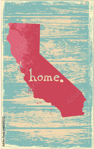 California nostalgic rustic vintage state vector sign