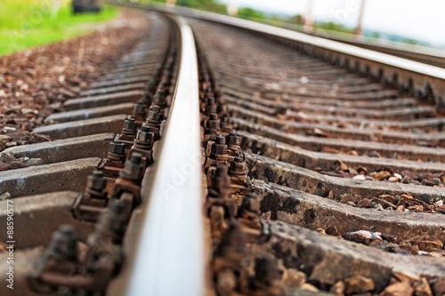 Train, track, railroad.