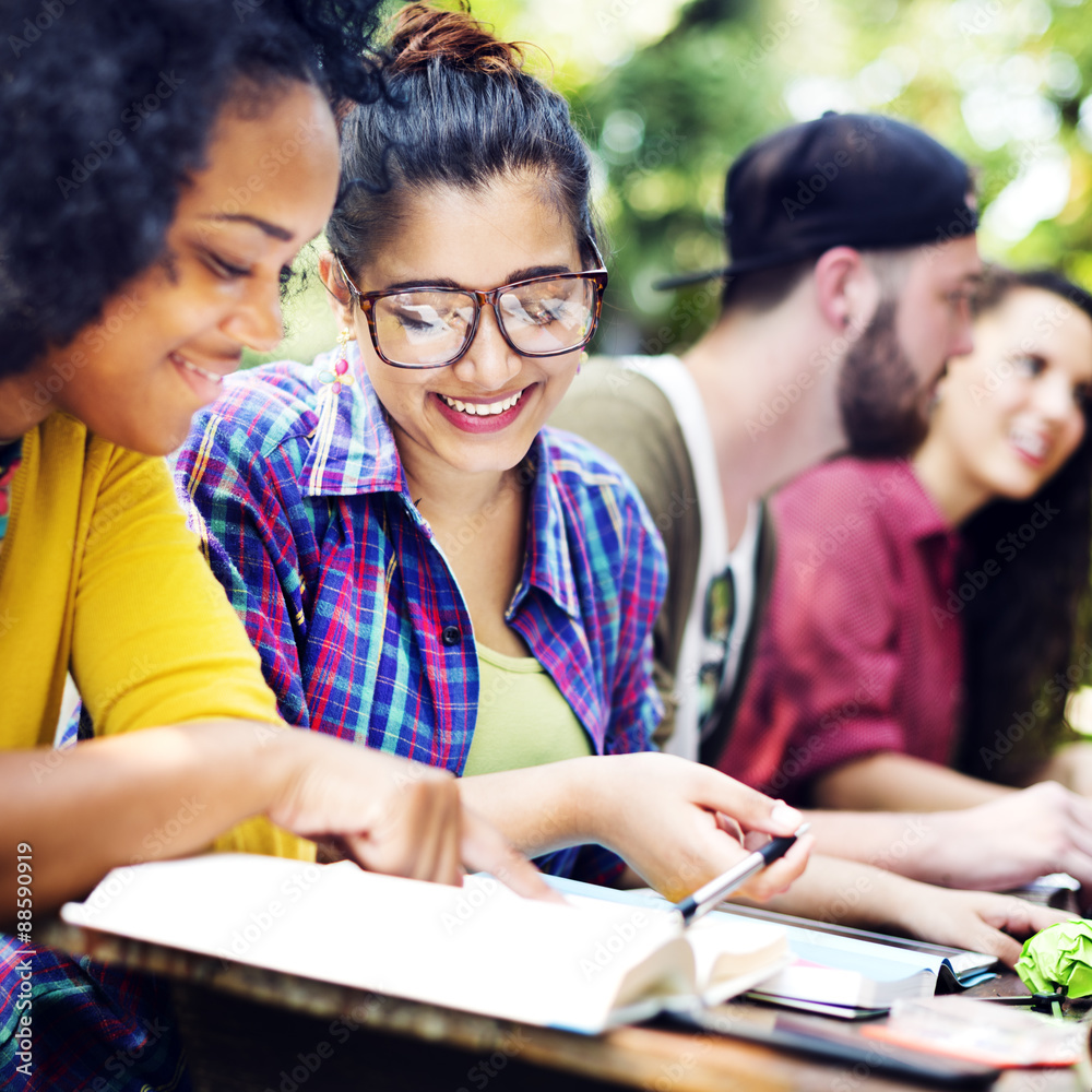 Fototapeta premium Diverse People Studying Students Campus Concept