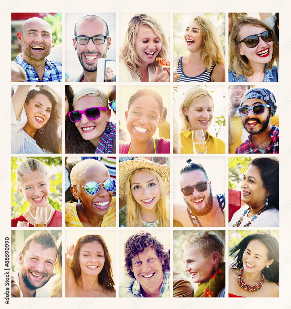 Variation Diversity Collection People Smiling Concept Variation Diversity Collection People Smiling Concept