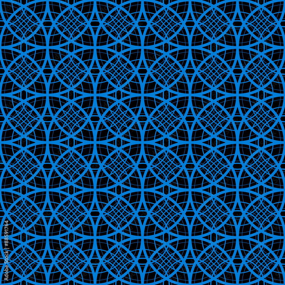 seamless texture: blue circles on black background seamless texture: blue circles on black background