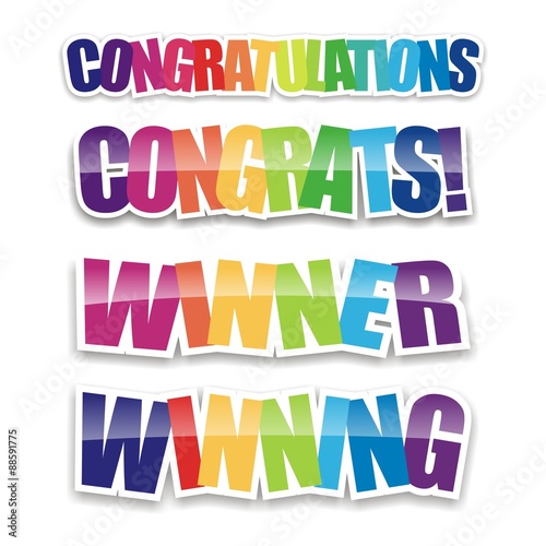 Congratulations Icons - Rainbow Color - congratulations colorful on white background