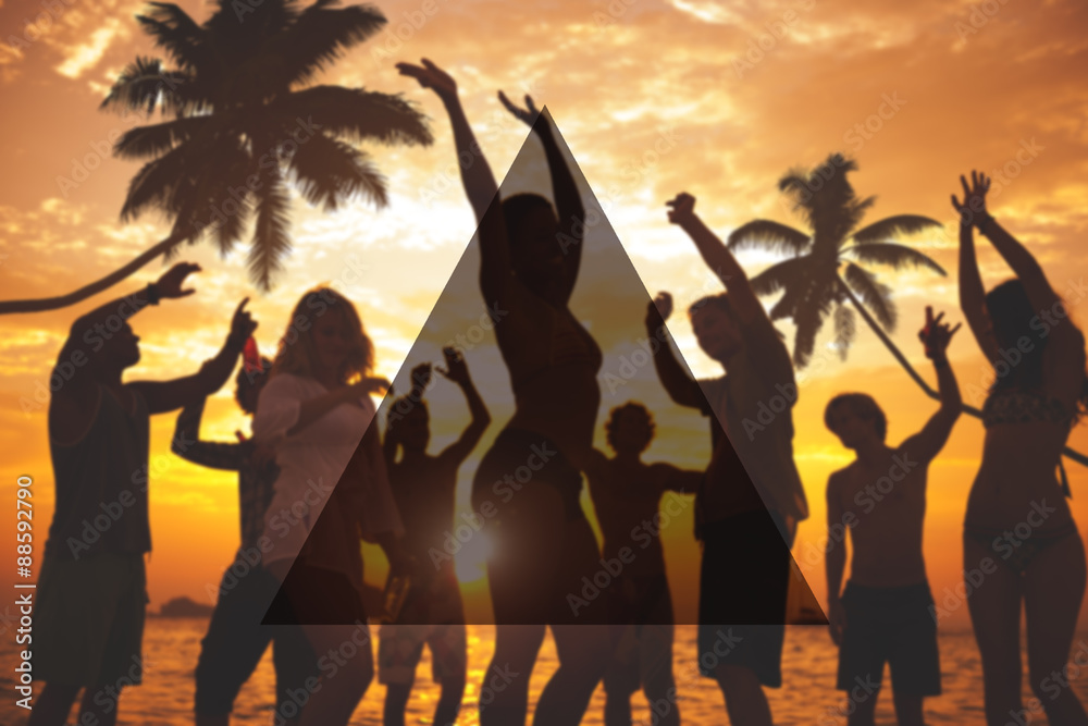 Summer Togetherness Friendship Triangle Copy Space Concept Summer Togetherness Friendship Triangle Copy Space Concept