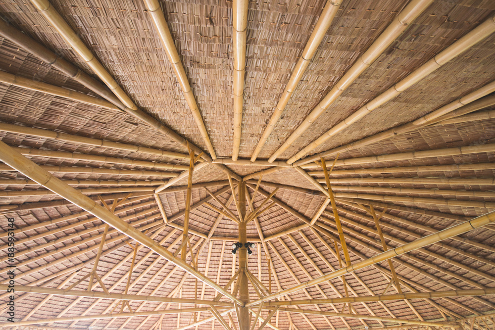 inside bamboo roof