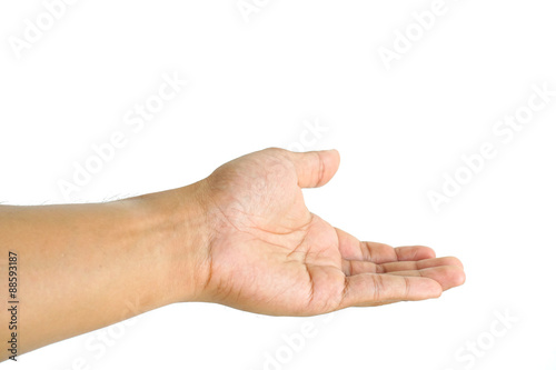 Human hand isolated on white background