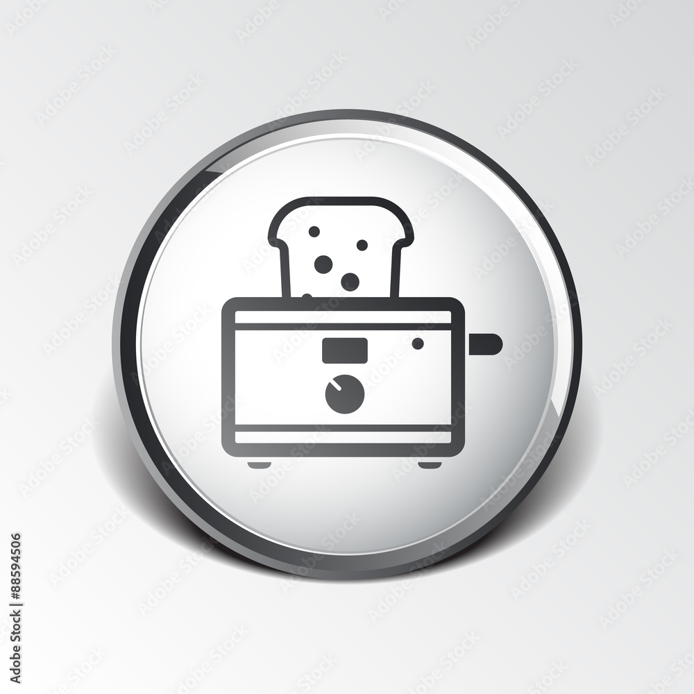 toaster icon isolated slice crust white snack appliance toaster icon isolated slice crust white snack appliance