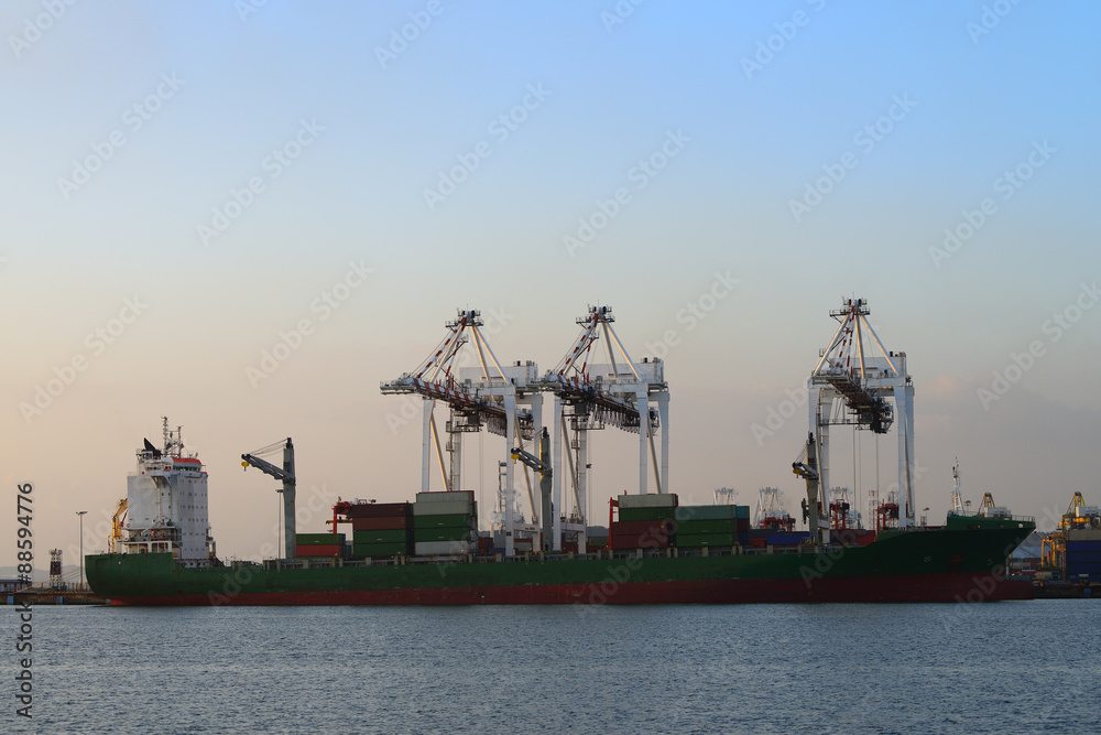 Cargo ship with shipping containers