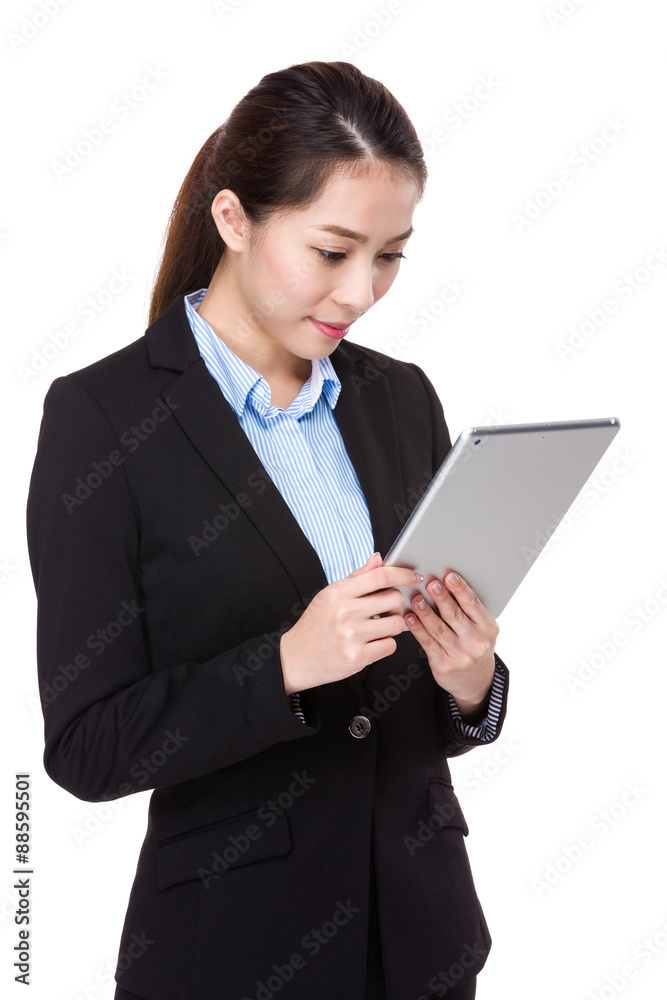 Young businesswomanuse of digital tablet Young businesswomanuse of digital tablet