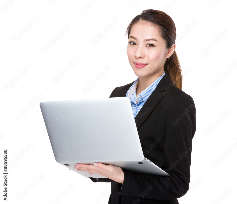 Businesswoman use of the laptop computer Businesswoman use of the laptop computer