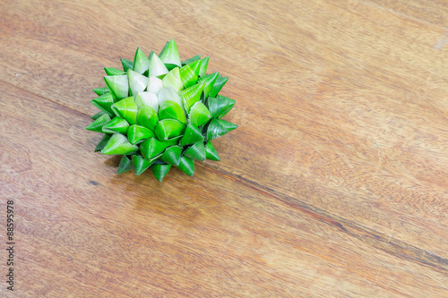 artificial flower made from pandanus leafs photo