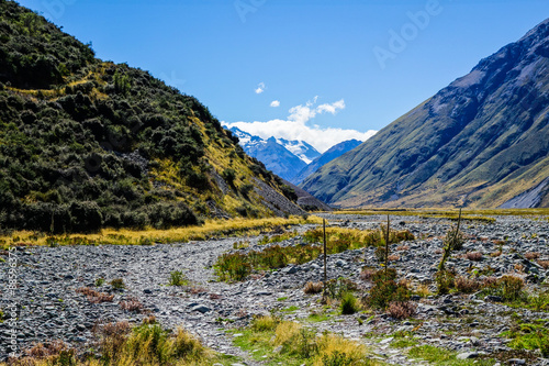 Off-roading through the river bed at Macaulay Valley