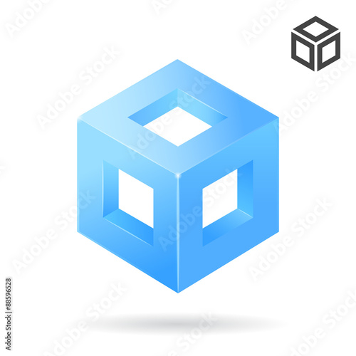 Isometric cube logo with holes