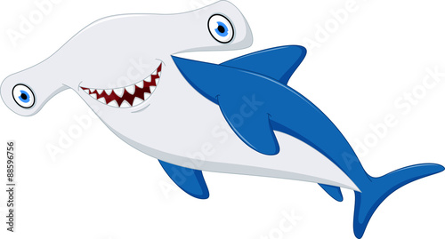 Cute hammerhead shark cartoon