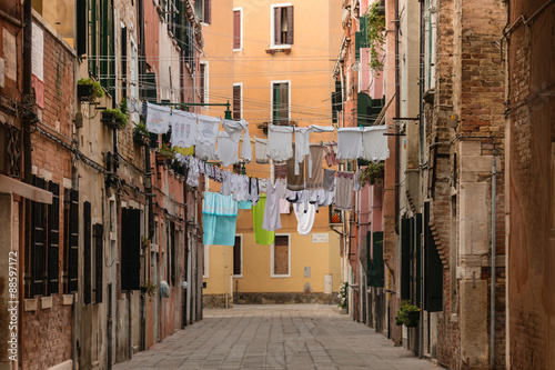 drying laundry in Venice street
