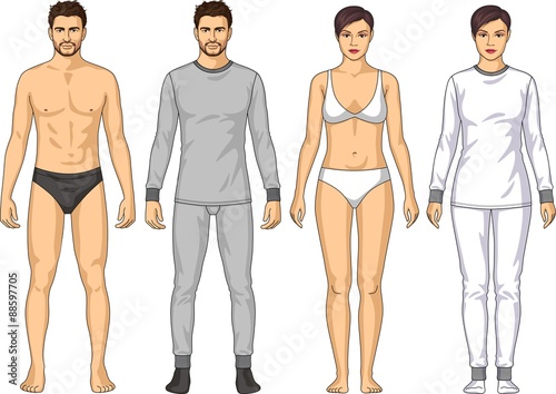 Figure of the man and woman in linen