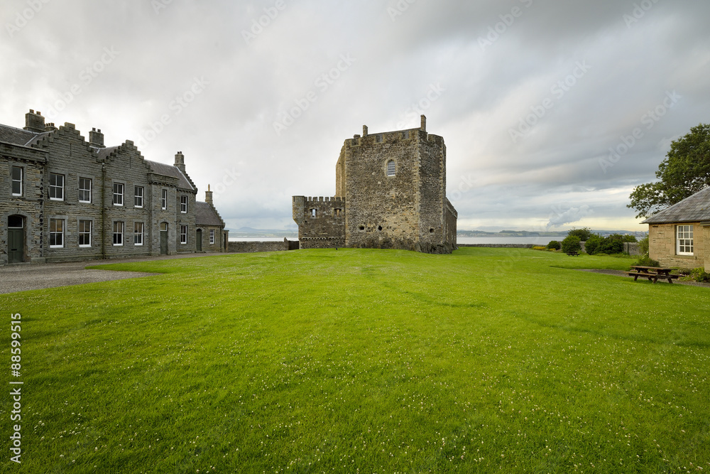 Blackness Castle is a boat shaped fortress, Scotland, UK