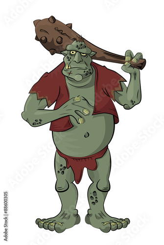Troll/A gigantic troll with a big bat
