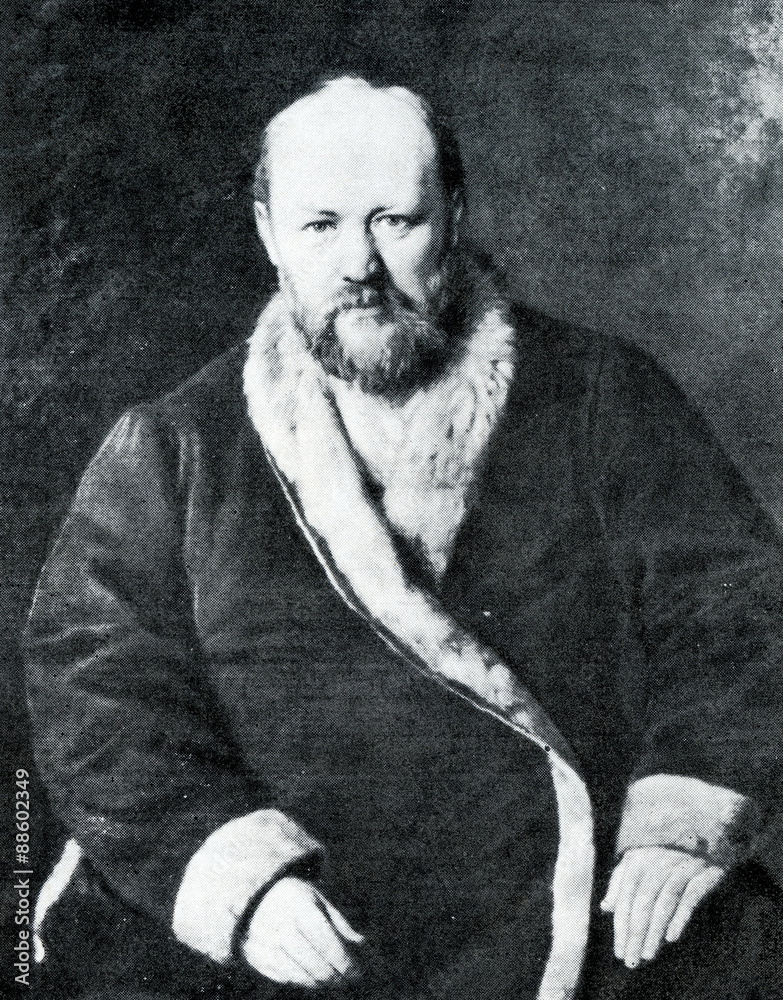 Fototapeta premium Alexander Ostrovsky, russian plywright (Vasily Perov, 1871)