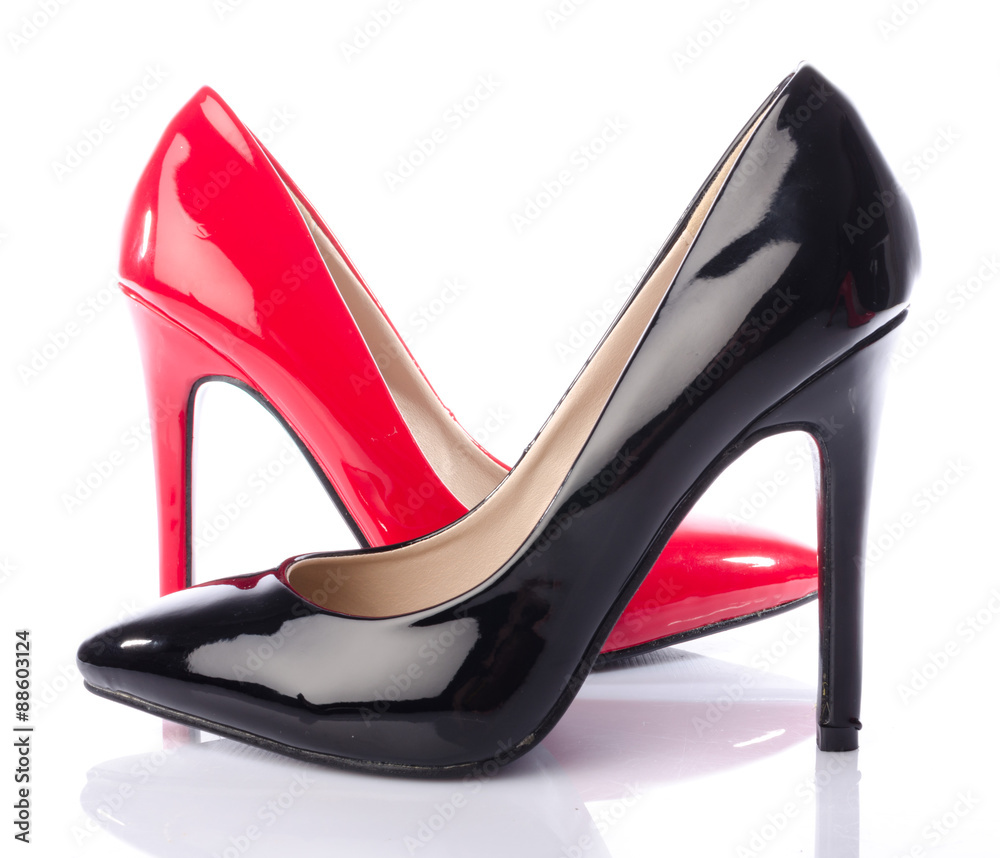 Black and red high heel shoe Black and red high heel shoe