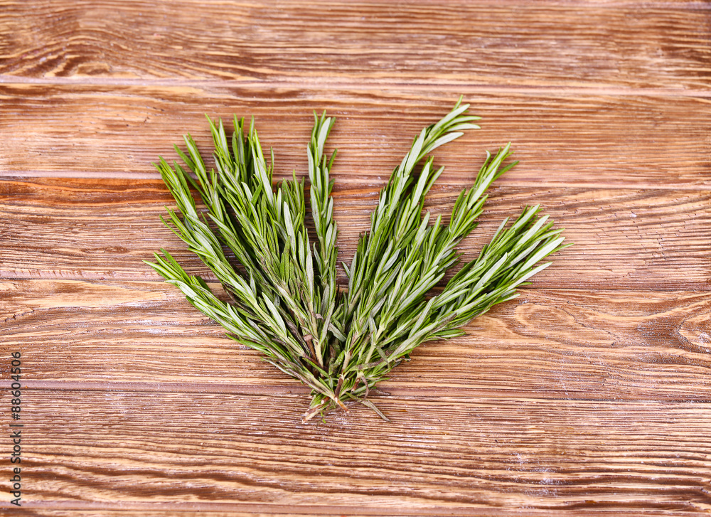Rosemary bound on a wooden board Rosemary bound on a wooden board