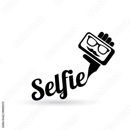 Taking Selfie Photo on Smart Phone concept icon .