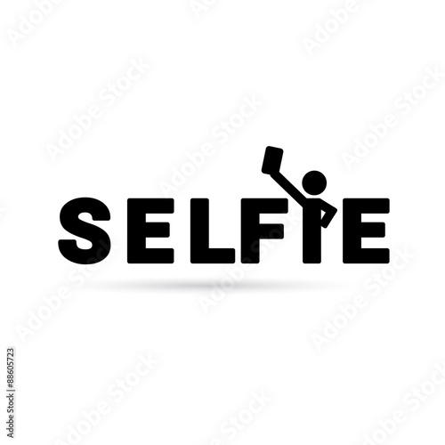 Taking Selfie Photo on Smart Phone concept icon .