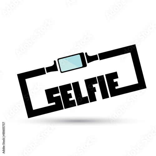 Taking Selfie Photo on Smart Phone concept icon .