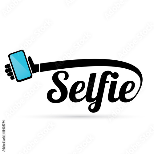 Taking Selfie Photo on Smart Phone concept icon .