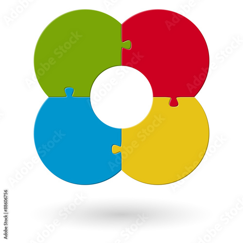round flower puzzle colored