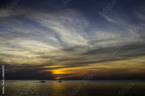 Silhouette of sportsman with jet ski at sea © Beach boy 2024