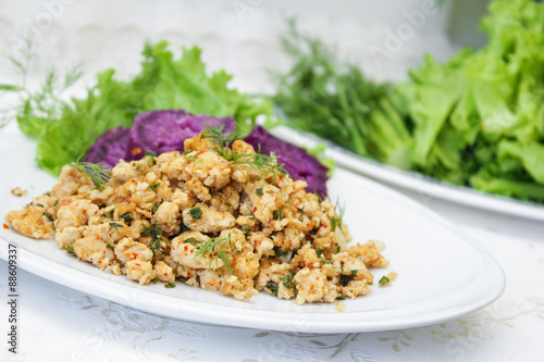 Thai Spicy minced chicken salad