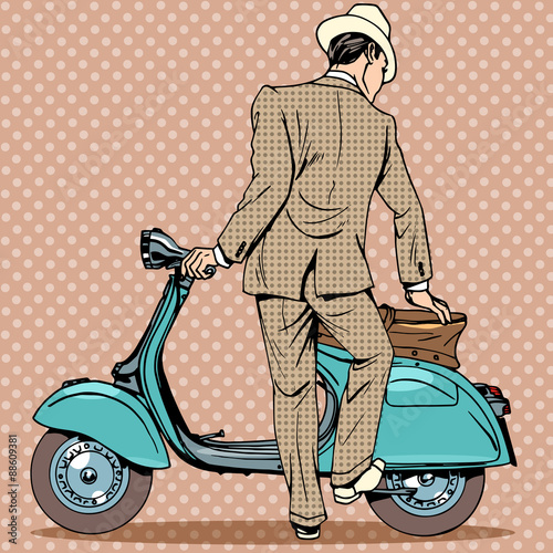 The man gets a scooter