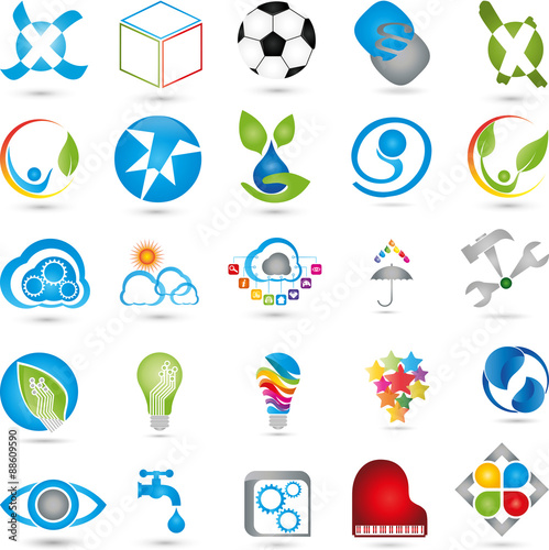 Sammlung von Logos, Button, Dienstleistungen