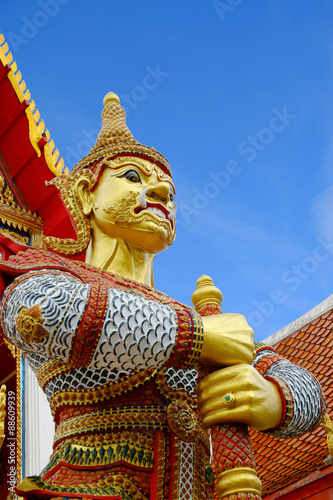 Giant in Wat Samakhitham public temple in Bangkok Thailand