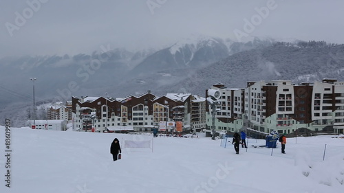Priyut Pandy and Hotel Riders Lodge in Rosa Khutor plateau photo
