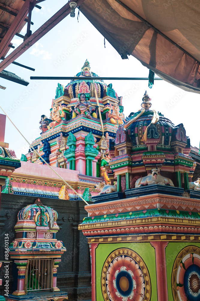 Fragment gopurams Hindu temple in Sri Lanka