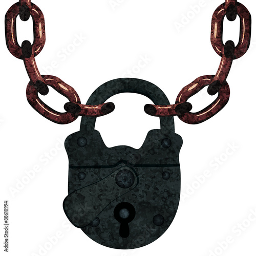 Lock on a chain.