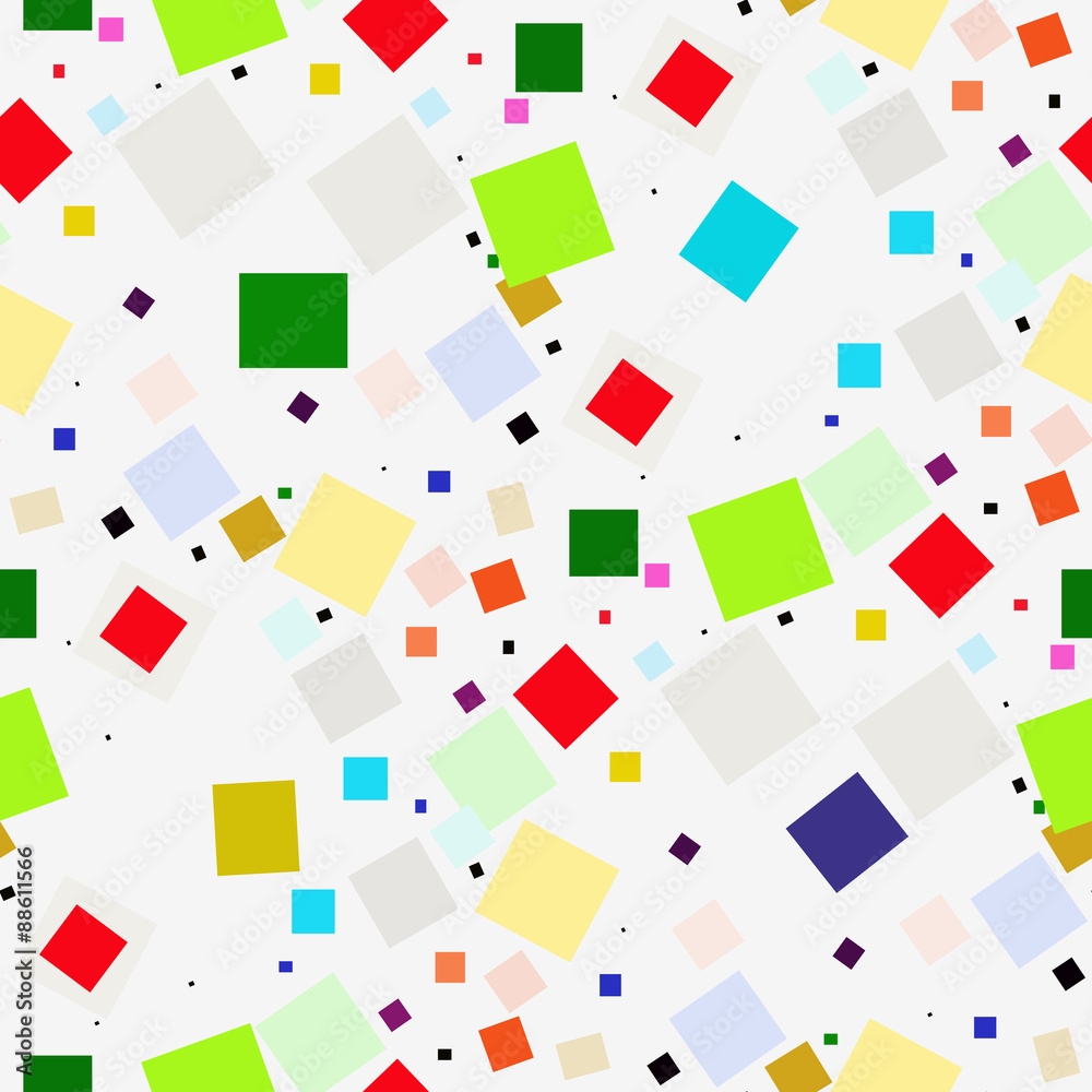 Abstract colorful squares on a white background.Seamless.