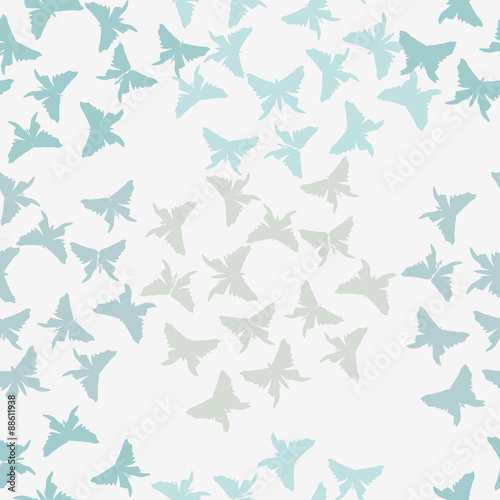 Background of butterflies in soft colors blue.