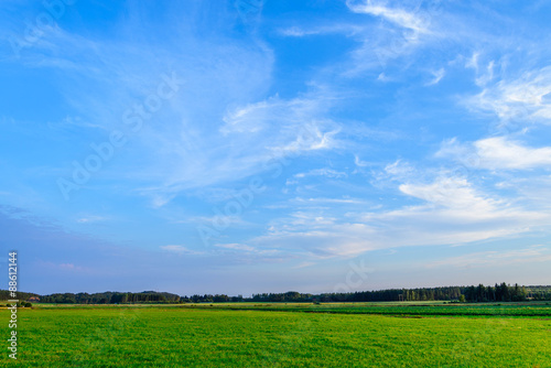 beautiful blue sky green field © dikana87