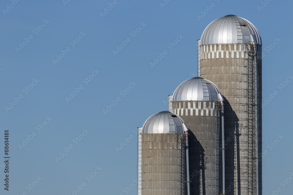 Fototapeta premium Farm Silos Trio
